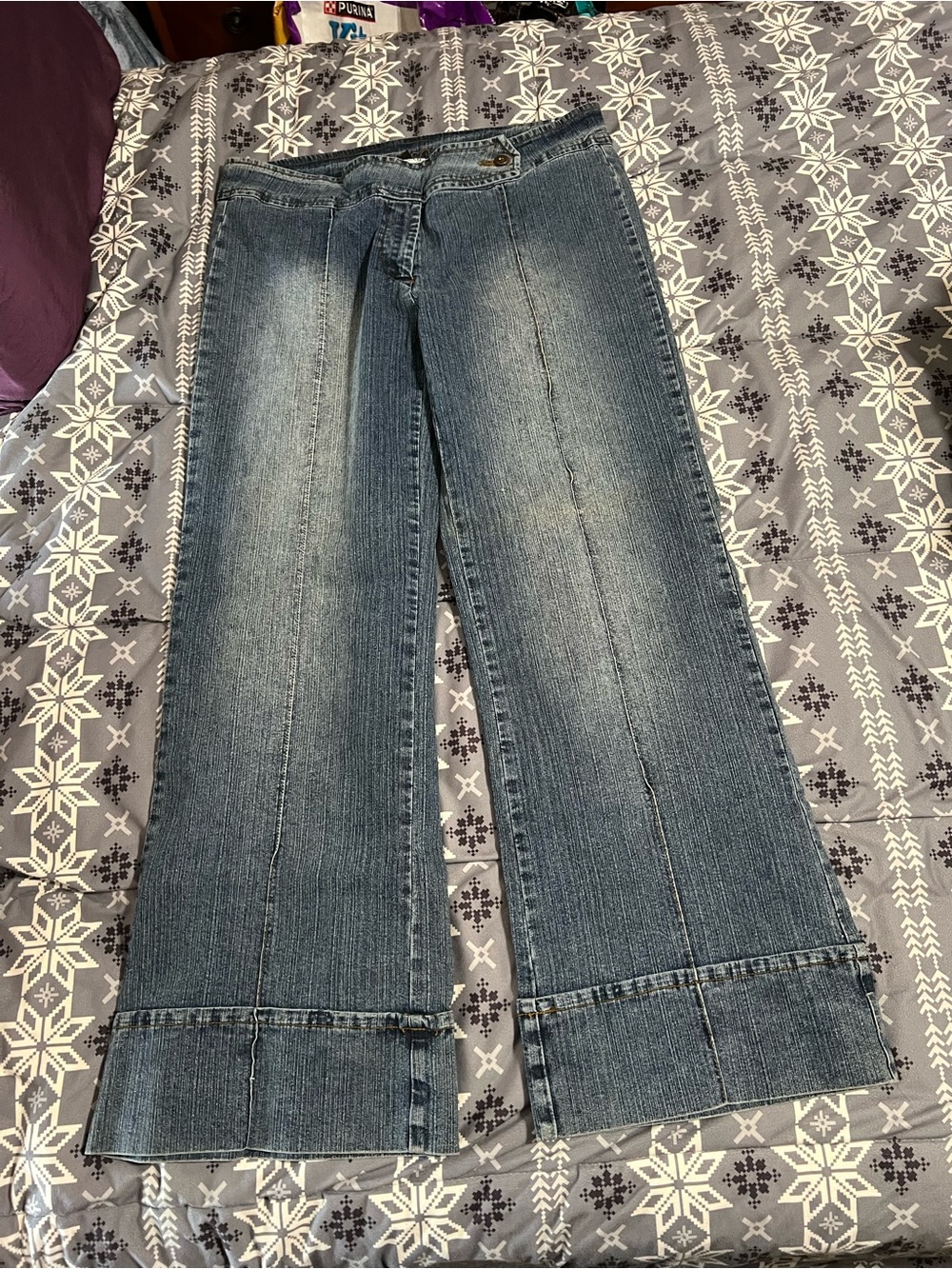 Apollo Jeans Women's Wide Leg Flared Jeans in Medium Blue
